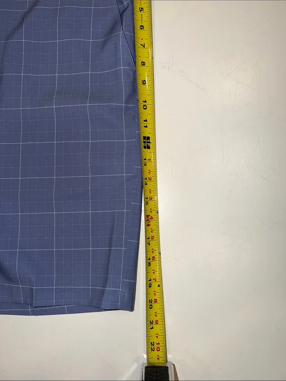 Roundtree & Yorke Blue Windowpane Flat Front Shorts